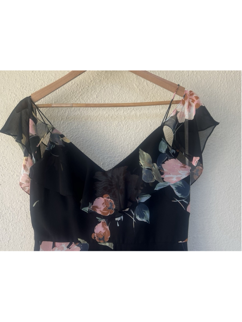 Jenny Yoo Collection Mila Black Pink Floral Maxi Formal Dress 8 Wedding Guest - Picture 3 of 7